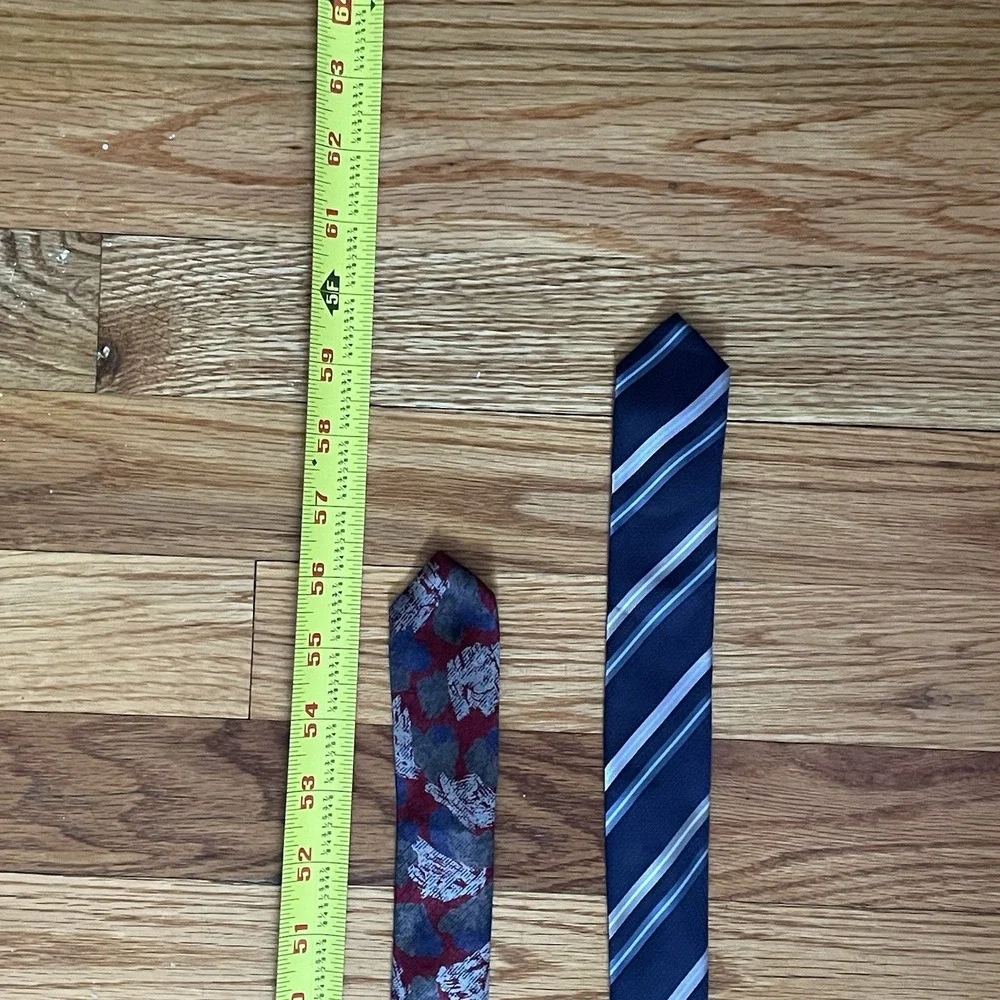 Givenchy Ties LOT OF 2‎ Blue Stripe Red Geometric All Over Print Silk Italy